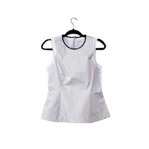 O'2nd Cream White Sleeveless Peplum Blouse Top 4